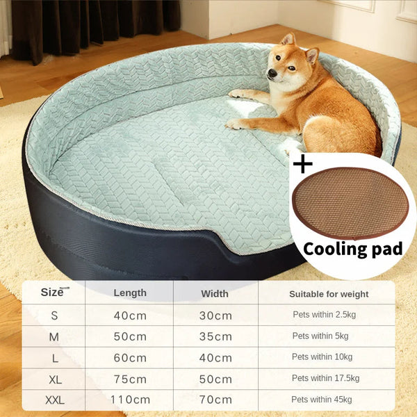 Pet Beds Pet Bed Black And Blue With Cooling Pad Double Sided Dog Mat Kennel Soft Fleece Sofa