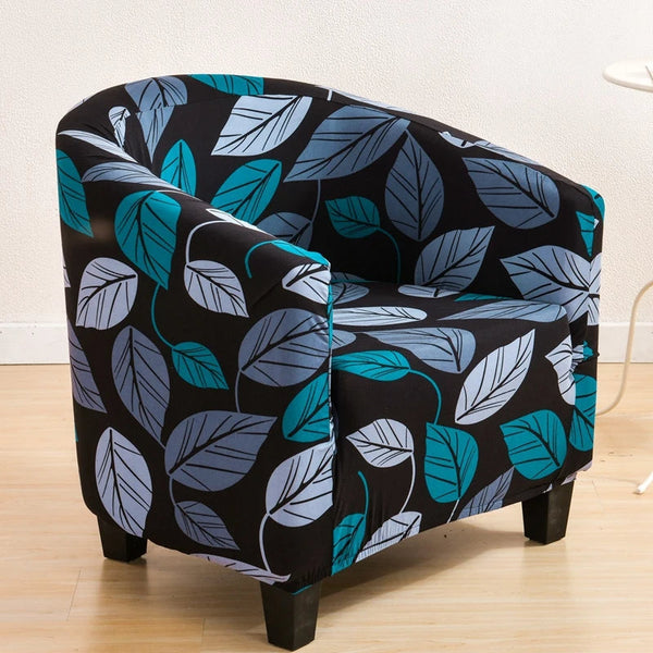 Slipcovers Sofa Cover Black Leaf Design Dust Proof Chair Tub Slipcover Home Decor