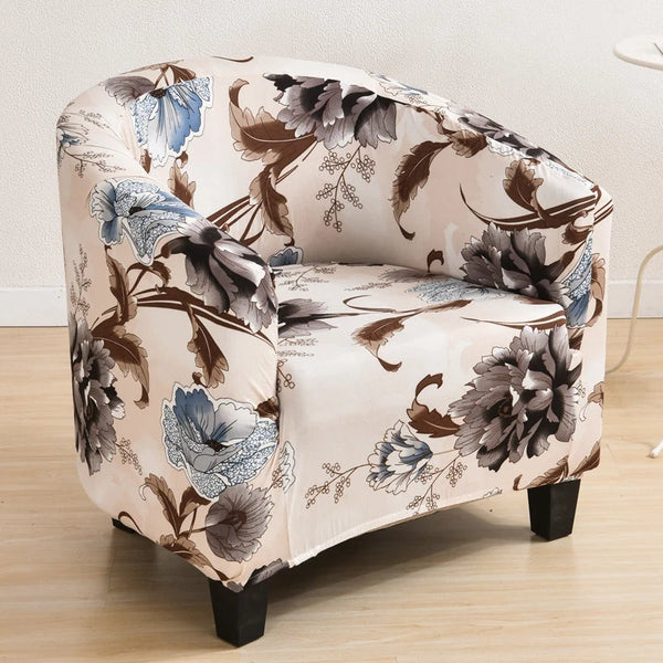 Slipcovers Sofa Cover Beige Floral Print Dust Proof Chair Tub Slipcover Home Decor