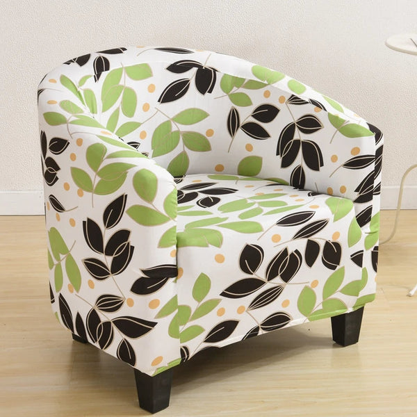 Slipcovers Sofa Cover White Leaf Print Dust Proof Chair Tub Slipcover Home Decor