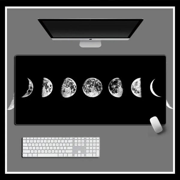 Mouse Pads & Wrist Rests Mouse Pad Black 400X700x2mm Moon Art Gaming Keyboard Carpet