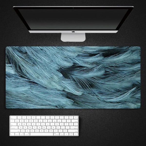 Mouse Pads & Wrist Rests Mouse Pad Mint Blue 400X900x3mm Feather Art Design Laptop Gaming Rubber