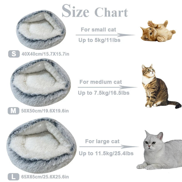 Pet Beds Pet Bed Grey Winter Long Plush Cushion Round Nest Kennel