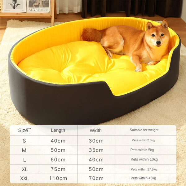 Pet Beds Pet Bed Black And Yellow Double Sided Dog Mat Kennel Soft Fleece Sofa