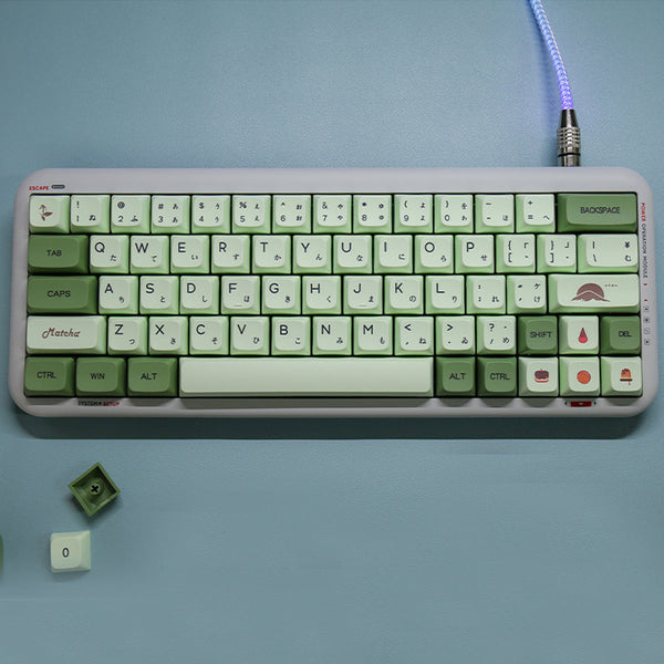 Keyboards & Keypads Keycap Keyboard Olive Green 124 Matcha Japanese Dye Sublimation Switch Bag Pack