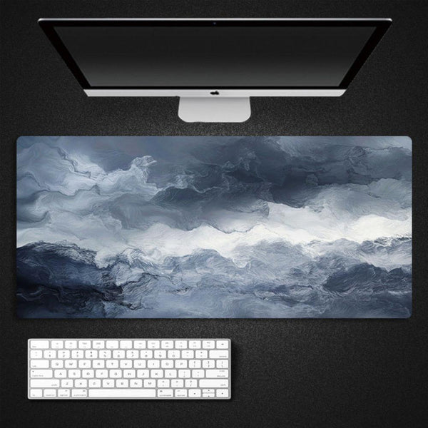 Desk Mats Mouse Pad Black White 350X600x2mm Marble Art Computer Keyboard Mat Non Slip Rubber