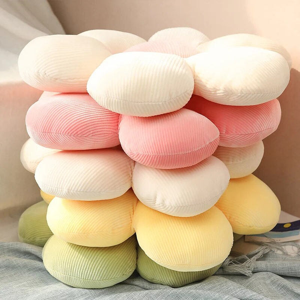 Cushions & Decorative Pillows Plush Pillow White Yellow Flower Shape Stuffed Soft Cushion Room Decor