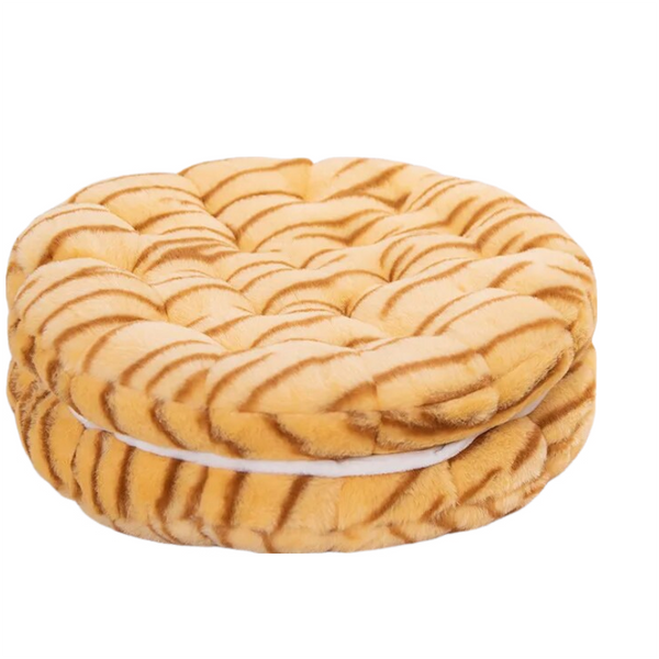 Cushions & Decorative Pillows Plush Yellow Tiger Round Double Biscuit Shape Stuffed Soft Pillow Cushion