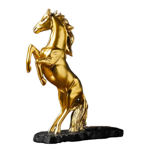 Sculptures & Figurines Home Figurine Golden Horse Wine Rack Storage Figurines Modern Stand For Decor