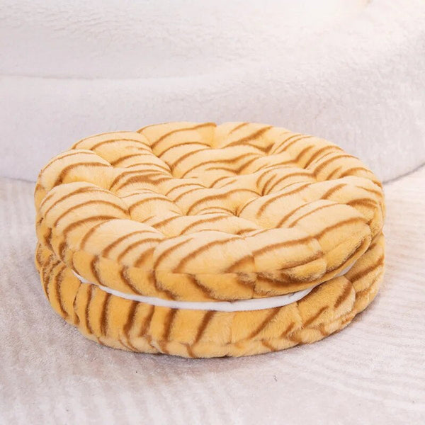 Cushions & Decorative Pillows Plush Yellow Tiger Round Double Biscuit Shape Stuffed Soft Pillow Cushion