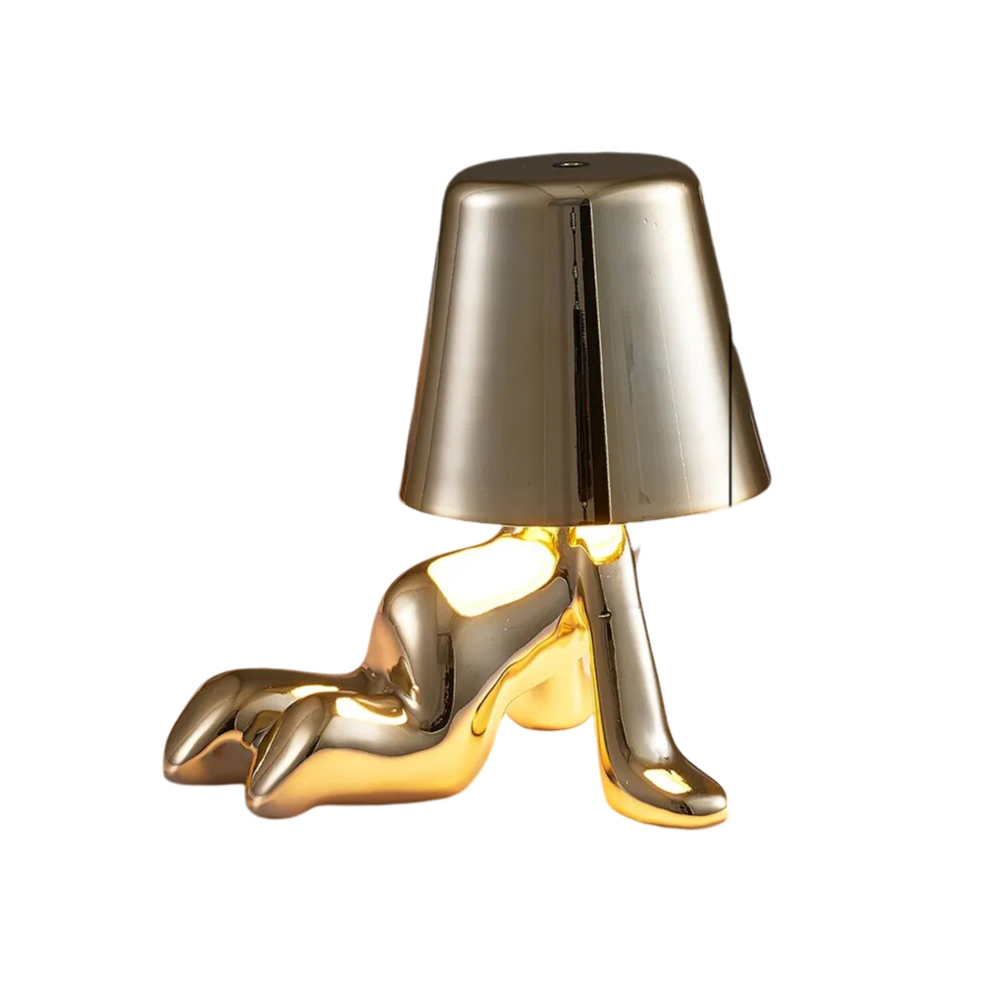 Lamps Hotel Lightning Lamp Rechargeable Gold Little Man Laying Side Position Table