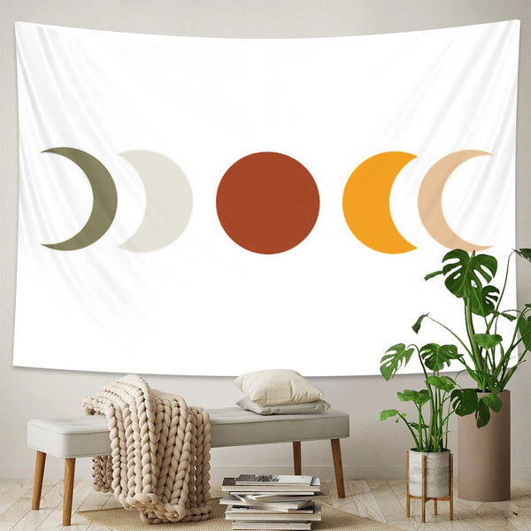 Tapestries Tapestry Moon Phases 230X180cm Psychedelic Scene Art Bohemian Decorative Sheet