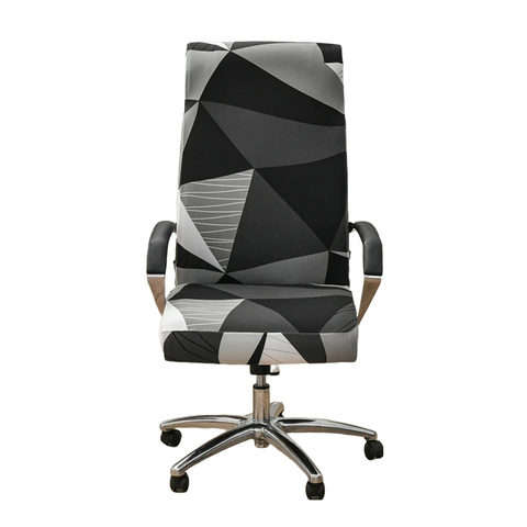 Chair Covers Office Chair Cover Black White Geometric Pattern Large Non Slip Universal Protector