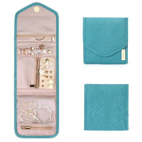 Jewellery Holders & Organisers Jewelry Foldable Case Blue Xs Portable Storage Bag For Earrings Rings Brooches