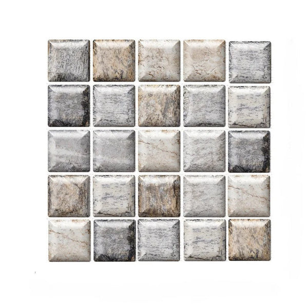 Wall Stickers 10 Piece Vinyl Tile Self Adhesive Textured Square Pebble Pattern