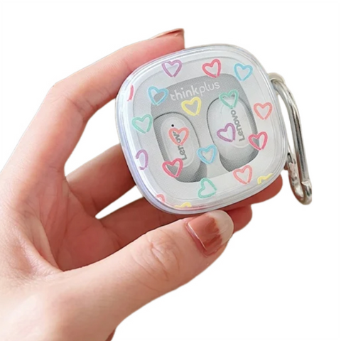 Earbud Cases Earphone Case Colored Hearts For Lenovo Xt62 Tws Soft Tpu Transparent Cover