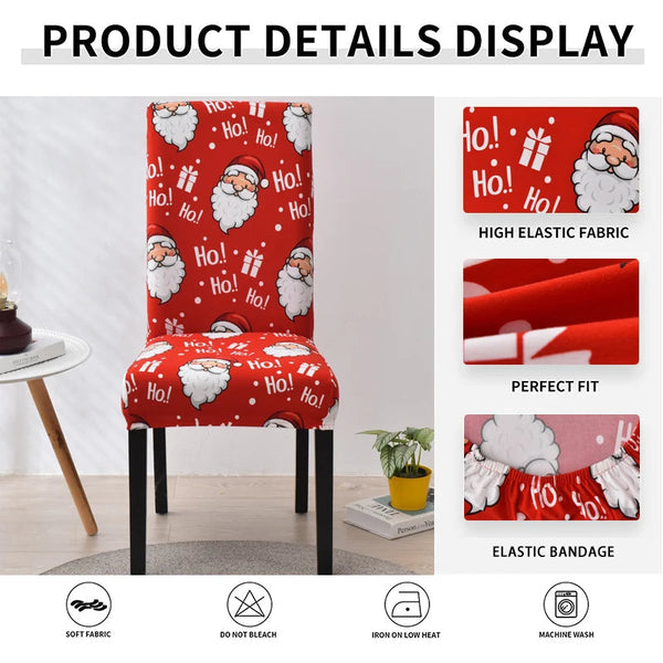 Slipcovers Chair Cover Red Christmas Deer Design Stretchable Dining Slipcover Home Furniture