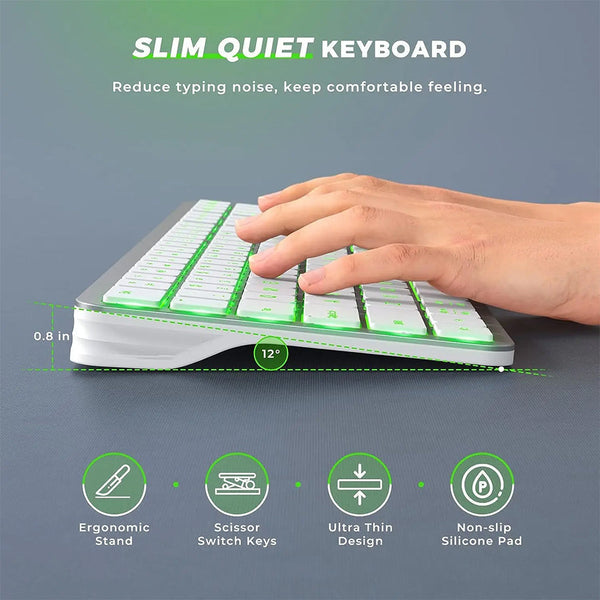 Keyboards & Keypads Bluetooth Keyboard Black Full Size Rechargeable Backlight Gaming Number Keys