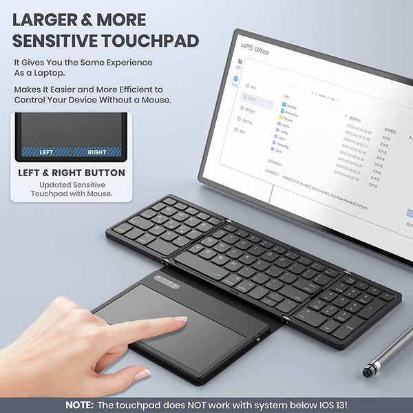 Keyboards & Keypads Bluetooth Keyboard Black Mini Foldable Wireless Portable Computer Laptop Keys