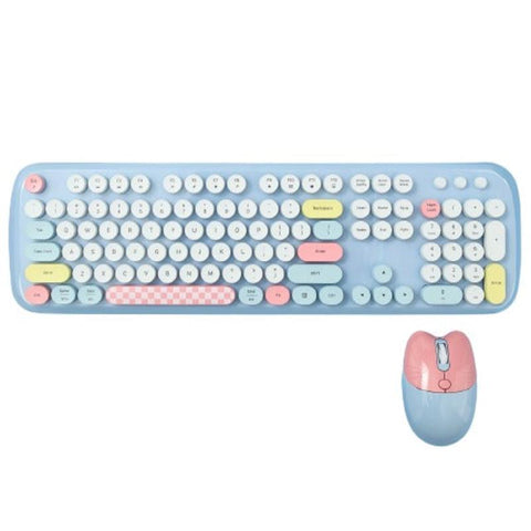 Keyboards & Keypads Bluetooth Keyboard And Mouse Combo Set Retro Design Wireless Soft Touch Keys