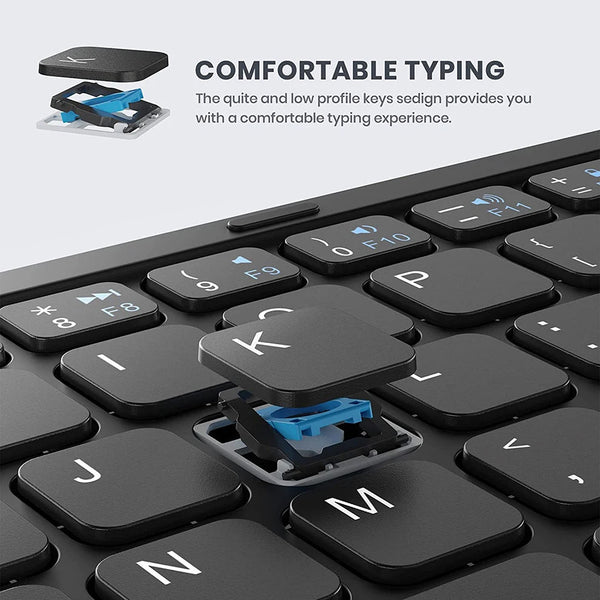 Keyboards & Keypads Bluetooth Keyboard Black Mini Foldable Wireless Portable Computer Laptop Keys