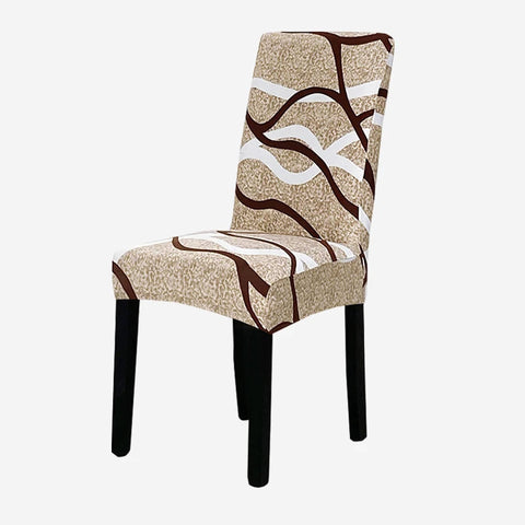 Slipcovers Chair Cover Khaki Wave Design With Anti Dirt Elastic Material For