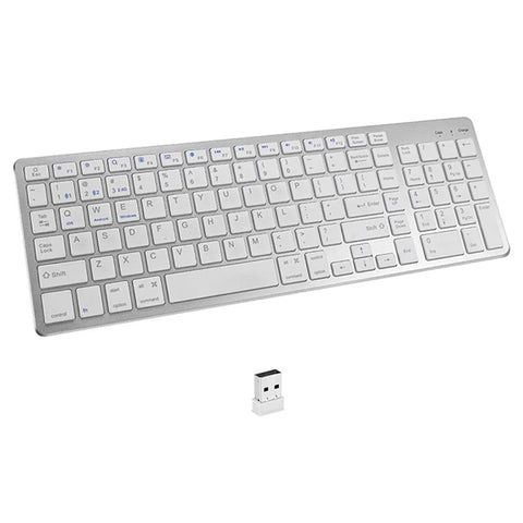 Keyboards & Keypads Bluetooth Keyboard Silver Multi Purpose Dual Mode Rechargeable Computer Laptop Keys