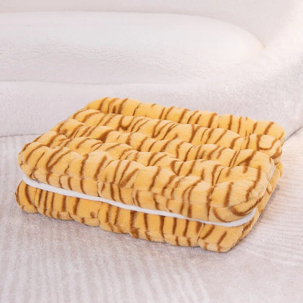 Cushions & Decorative Pillows Plush Pillow Yellow Tiger Square Double Biscuit Shape Soft Cushion Decor