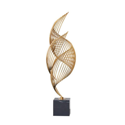 Tabletop & Shelf Décor 63Cm Spiral Leaves Gold Metal Tabletop Home Decor Modern Art Living Room Display