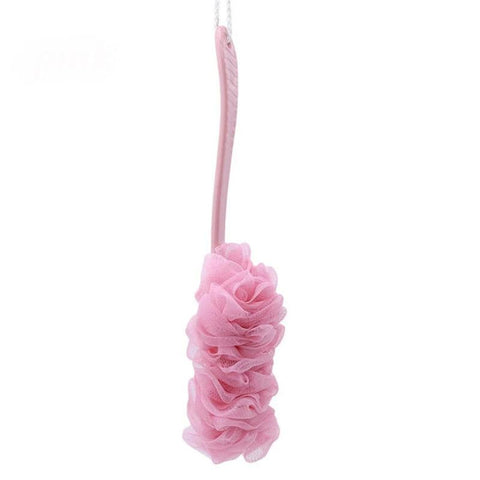 Exfoliators & Scrubs Long Handle Back Exfoliating Scrubber Sponge Pink Soft Mesh Bath Shower Accessory