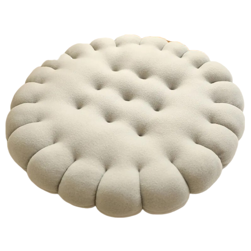 Cushions & Decorative Pillows Plush Gray Round Biscuit Shape Stuffed Soft Pillow Cushion Home Decor