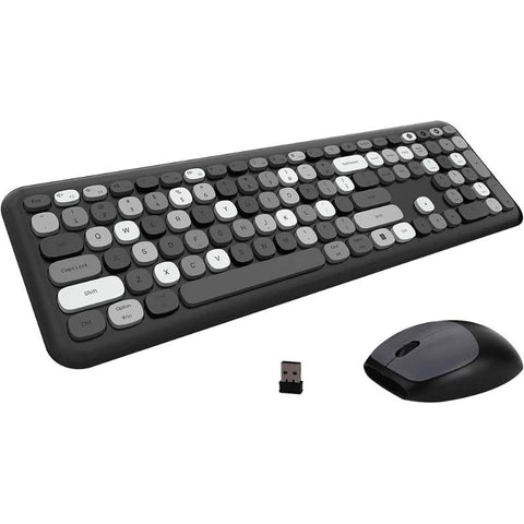 Keyboards & Keypads Bluetooth Keyboard And Mouse Combo Set Wireless Retro Design For Computers