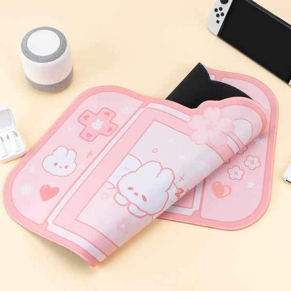 Desk Mats Mouse Pad Pink Bunny Kawaii Gaming Mat Rubber Protector For Desk Use