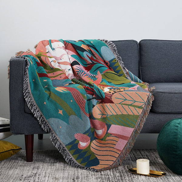 Blankets Blue Blanket Multi Function Forest Dancer Throw Two Sides Sofa Covers 130 By 160 Centimetre