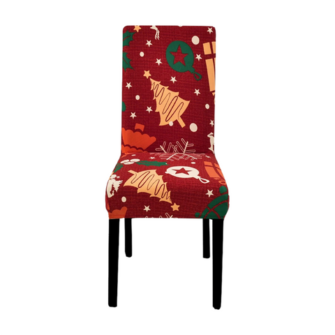 Slipcovers Chair Cover Maroon Christmas Tree Lantern Design Stretchable Dining Slipcover