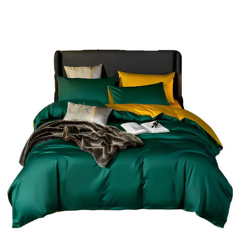 Double Bed Comforters Duvet Comforter Set Full Deep Green Yellow Egyptian Cotton Thick Blanket Bedspread