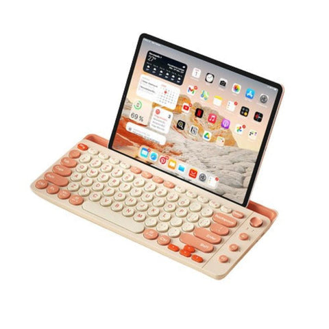 Keyboards & Keypads Bluetooth Keyboard Pink Mult Device Wireless Rechargeable Holder