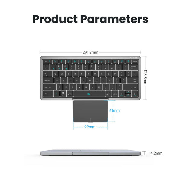 Keyboards & Keypads Bluetooth Keyboard Black Mini Foldable Wireless Keys With Touchpad For Computers