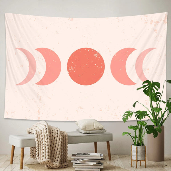 Tapestries Tapestry Pink Moon 230X180cm Psychedelic Scene Art Bohemian Decorative Sheet