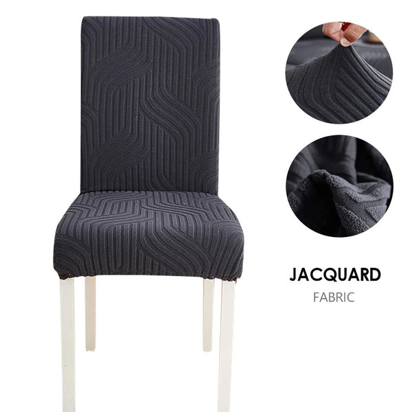 Slipcovers Chair Cover Dark Grey Linear Design With Elastic Material For