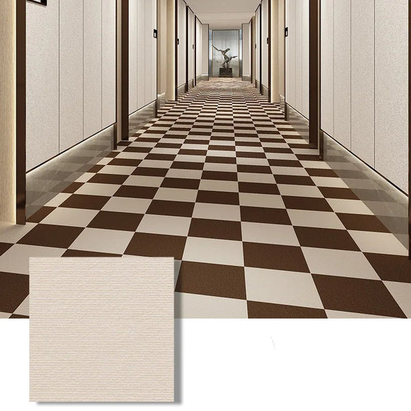 Vinyl Flooring 10Pcs Vinyl Tile Khaki Self Adhesive Anti Slip Floor Sticker For Home And Office Decoration 30X30