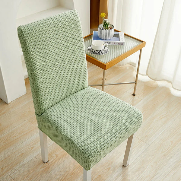 Slipcovers Chair Cover Light Green Micro Knitted Design Elastic Material For Dining Room