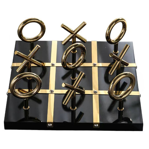 Sculptures & Figurines Gold And Black Metal Xo Board Tabletop Home Decor Modern Art Sculptures Figurines