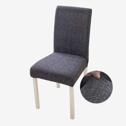 Slipcovers Chair Cover Dark Gray Plain Design Anti Dirt Elastic Material For