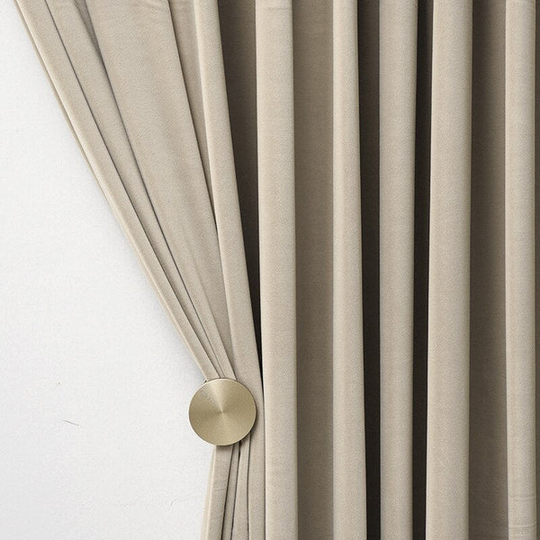 Curtains & Drapes 150Cm Beige High Quality Modern Velvet Blackout Curtains For Living Room Bedroom Dining