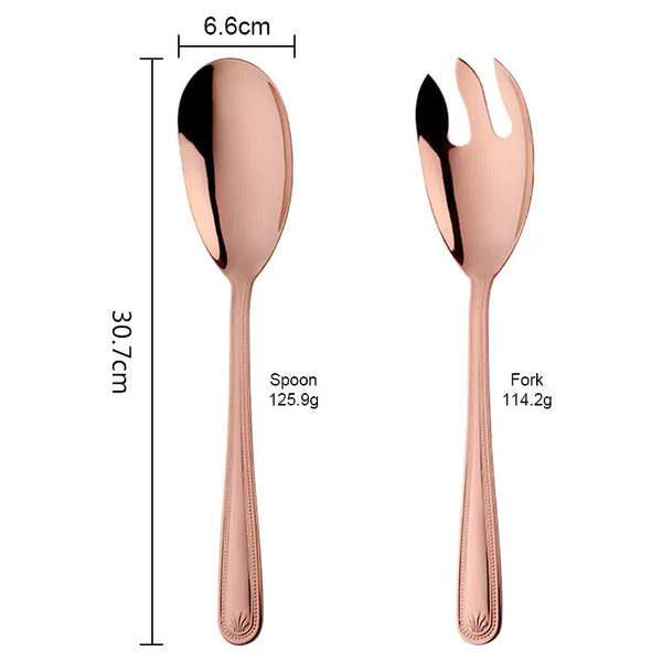 Serving Utensils & Sets Rose Gold Stainless Steel Giant Salad Spoon And Fork Set Kitchenware