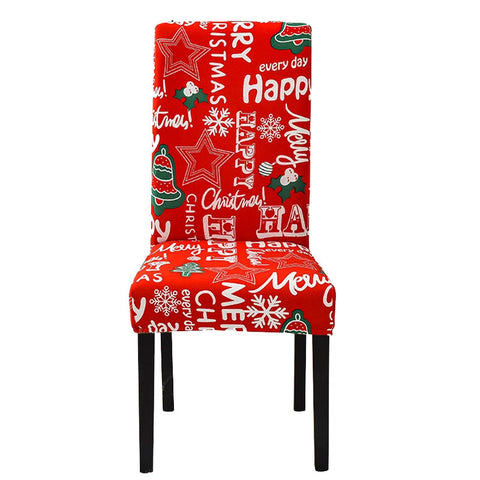 Slipcovers Chair Cover Red Happy Christmas Design Anti Dirt Elastic Material