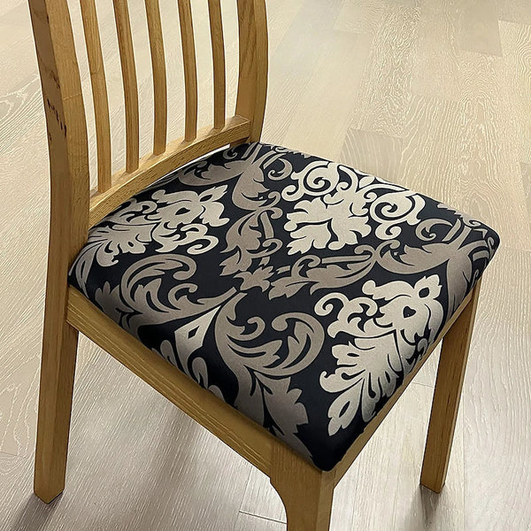 Slipcovers Chair Cover Black Bronze Vine Print Stretch Seat For Home Dinning Kitchen