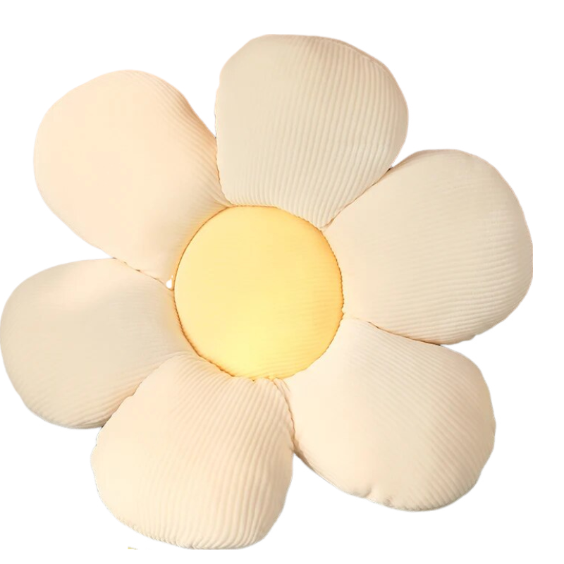 Cushions & Decorative Pillows Plush Pillow White Yellow Flower Shape Stuffed Soft Cushion Room Decor