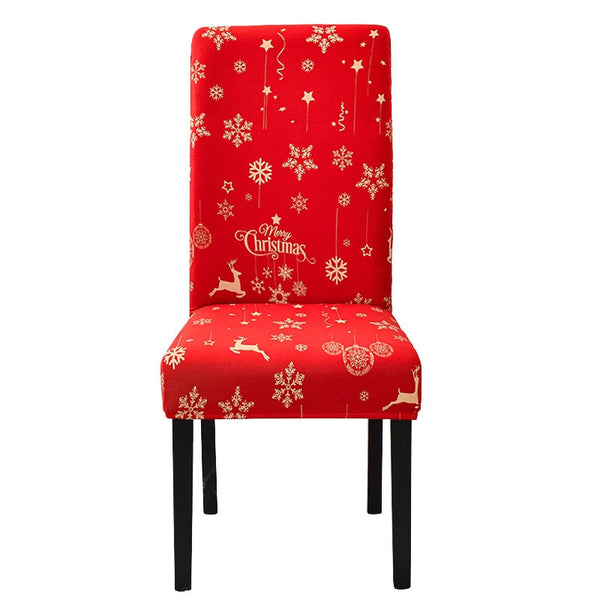 Slipcovers Chair Cover Red Small Snow Flakes Design Anti Dirt Elastic For Dining Room Kitchen